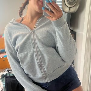 Grey zip up hoodie